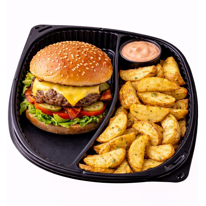 Mesni meni — cheeseburger i wedges